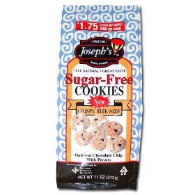 Show details of Joseph's Sugar Free Oatmeal Chocolate Chip Cookies with Pecans, 11 oz bag.