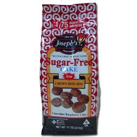Show details of Joseph's Sugar Free Chocolate Raspberry Bite Size Cake, 11 oz bag.