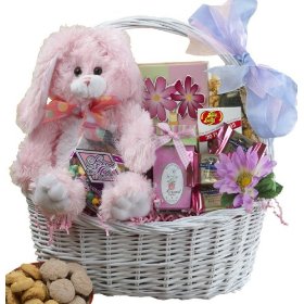 Show details of Somebunny Special Easter Gift Basket - PINK or PURPLE Bunny Rabbit - Gourmet Food Gift Basket.