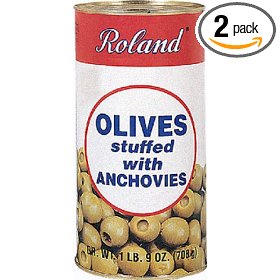 Show details of Roland Olives Stuffed With Anchovies, 1-Pound 9-Ounces Dry Weight Cans (Pack of 2).