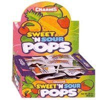 Show details of Charms Sweet And Sour Pops - 48 Lollipops/Box.