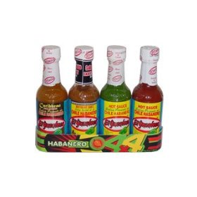 Show details of El Yucateco 4 Habanero Hot Sauces Gift Pack, 4 Items.