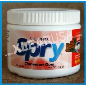 Show details of Spry Cinnamon Xylitol Gum 100ct with Xylitol.