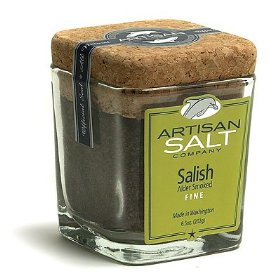 Show details of Alderwood Fine Grain Smoked Gourmet Sea Salt in Glass Jar with Cork - 6.5 oz.