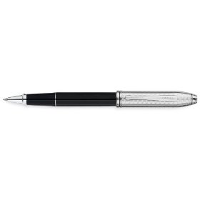 Show details of Cross Townsend Tango Black Lacquer / Engraved Rhodium Plated Selectip Rolling Ball Pen.