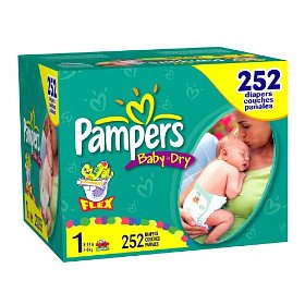 Show details of Pampers Baby-Dry Diapers, Economy Plus Pack.