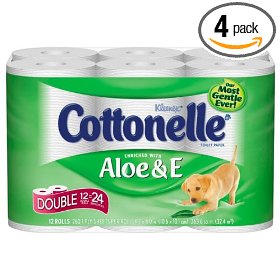 Show details of Kleenex Cottonelle Aloe & E Double Toilet Paper, 260-Sheet Double Rolls, 12-Count Packs (Pack of 4).