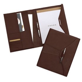 Show details of Cross Brown Pebbled Leather Padfolio with Pen.