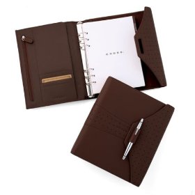 Show details of Cross Brown Vintage Leather Medium Agenda with Pen.