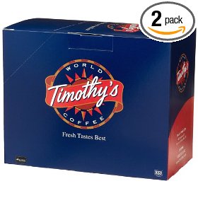 Show details of Timothy's World Coffee K-cups Cinnamon Pastry, 24 Count,  Boxes (Pack of 2).