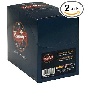 Show details of Timothy's World Coffee K-Cups, Colombian Dorado, 24-Count Boxes (Pack of 2).