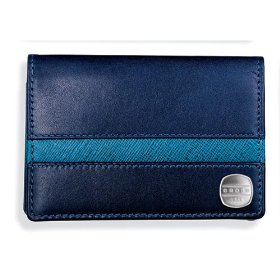 Show details of Cross Flip Card Case 1846 Leather Collection Cobalt with Aegean Blue.