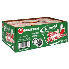 Show details of Nong Shim Bowl Noodle, Kimchi, 3.03-Ounce Packages (Pack of 12).