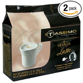 Show details of Gevalia Latte T-Discs for Tassimo Hot Beverage System, 8 Espresso and 8 Creamers (Pack of 2).