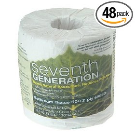 Show details of Seventh Generation Bathroom Tissue, 2-Ply Sheets, 500-Sheet Rolls (Pack of 48).