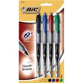 Show details of BIC Z4+ Roller .7mm, Assorted, 4-Count Package (Pack of 6).