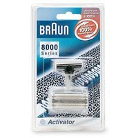 Show details of Braun 8000 Activator Combi-Pack Foil and Cutterblock Replacement Parts for Braun's Activator Razor Models 8595 and 8585.