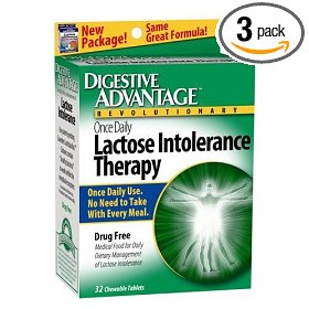 Show details of Digestive Advantage Daily Dietary Management of Lactose Intolerance Caplets, 32-Count Boxes (Pack of 3).
