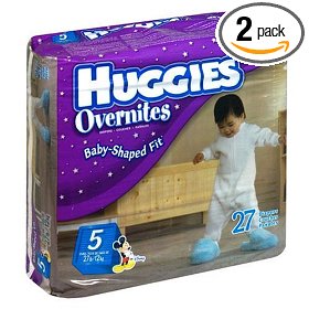 Show details of Huggies Overnites Diapers, Step 5 (27+ Lbs), 27-Count Packages (Pack of 2) (54 Diapers).