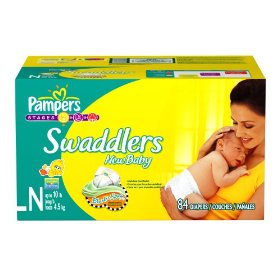 Show details of Pampers  Swaddlers Diapers, Newborn (Up To 10 Lbs), Big Pack, 84 Swaddlers.