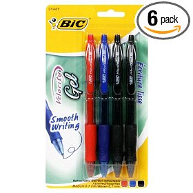 Show details of BIC Velocity Gel Retractable .7mm Pen - Assorted, Six - 4 Count Packs (24 Pens).