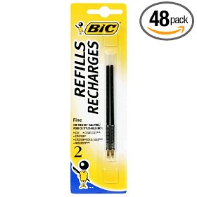 Show details of BIC Standard Refills Fine Point - Blue, Case of Forty-Eight - 2 Count Packs (96 Refills).
