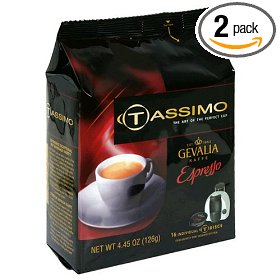 Show details of Gevalia Espresso, T-Discs for Tassimo Hot Beverage System, 16-Count Packages (Pack of 2).
