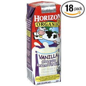 Show details of Horizon Organic Reduced Fat Milk, Vanilla, 8-Ounce Aseptic Cartons (Pack of 18).