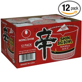 Show details of Nong Shim Shin Big Bowl Noodle, 4-Ounce Packages (Pack of 12).