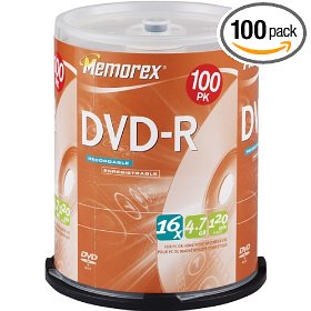 Show details of Memorex 16X DVD-R (100-Pack Spindle).