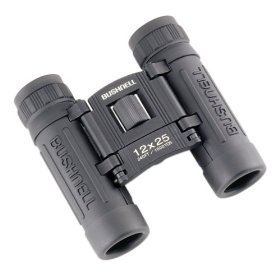 Show details of Bushnell Powerview 12x25 Compact Folding Roof Prism Binocular (Black).