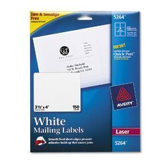 Show details of Avery White 3-1/3 x 4 Inch Mailing Labels 150 Count (5264).