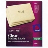 Show details of Avery 5311 Self-adhesive address labels for copiers, clear, 1 x 2-13/16, 2310 labels/pack.