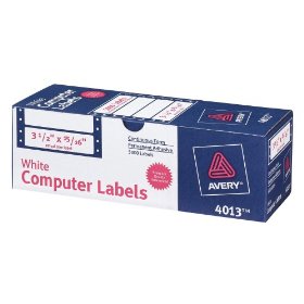 Show details of Avery White 3 1/2 x 15/16 Inch Mailing Labels 5,000 Count (04013).