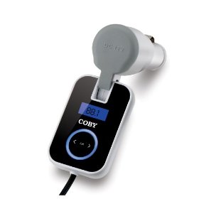 Show details of Coby CA-745 Wireless FM Car Transmitter with Digital Display and DC Car Cigarette Lighter Adapter.