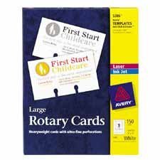 Show details of Avery Laser Rotary Cards, 2 1/6in. x 4in., Box Of 400 Cards.