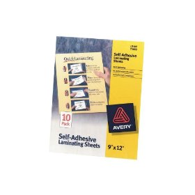 Show details of Avery Self-Adhesive Laminating Sheets, 9 x 12 Inches, Pack of 10 (73603).