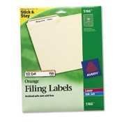 Show details of Avery 5166 Perm self-adhesive laser/ink jet file folder labels, 750/pk, orange border.