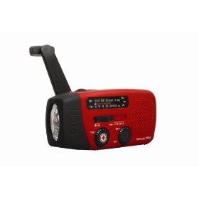 Show details of American Red Cross FR150 Microlink Solar-Powered, Self-Powered AM/FM/Weatherband Portable Radio with Flashlight and Cell Phone Charger (Red).