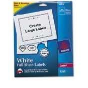 Show details of Avery 5265 White laser address labels w/smooth feed sheets, 8-1/2x11 label, 25 labels/pack.