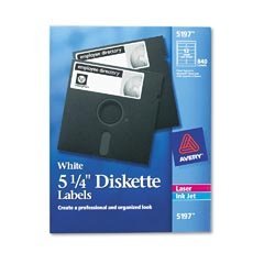 Show details of Avery 5197 5 1/4  Diskette Labels White For Laser Printer.