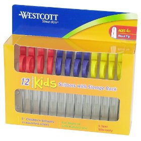 Show details of Westcott Teacher Blunt Scissor Display,12 Pieces, Assorted Colors (04252).