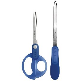 Show details of Westcott SmoothGrip Scissor and Letter Opener, 8 Inches, Blue, 2 Pack (13924).