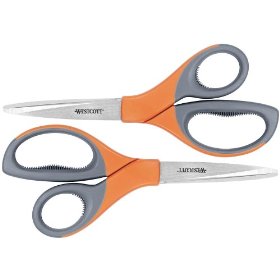 Show details of Westcott Elite Stainless Steel Straight Shears, 8 Inches, Orange/Gray, 2-Pack (13249).