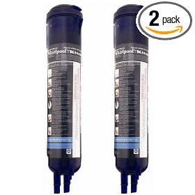 Show details of Whirlpool 4396710P PUR Side-by-Side Refrigerator Push Button Cyst Reducing Water Filter, 2-Pack.
