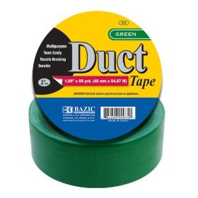 Show details of Bazic Duct Tape, 1.89 x 60 Yards, Green (Case of 12) (974-12).