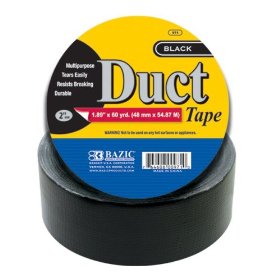 Show details of Bazic Duct Tape, 1.89 x 60 Yards, Black (Case of 12) (971-12).