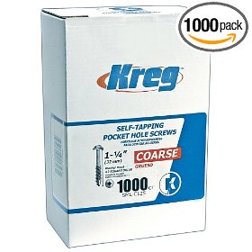 Show details of Kreg SML-C125 1-1/4-Inch No. 2 Coarse Screw (1000-Pack).