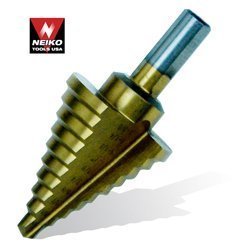 Show details of Neiko Tools USA Titanium Step Drill Bit 1/4" to 1-3/8" in 1/8".