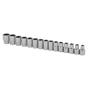 Show details of Stanley 89-339 15 Piece Professional Grade 1/2-Inch Drive 12-Point Metric Socket Set.